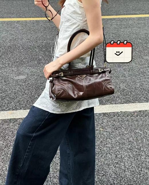 普拉达 soft lux油蜡皮系列 手提单肩包 小号（LZ） 商品图11