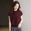 羊毛针织打底衫短袖半高领，刺绣港风妈妈装时尚内搭CC-tbrk-2551 商品缩略图2