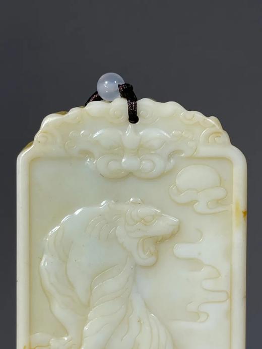 褐皮白玉雕猛虎出山图与诗文长方牌，顺丰包邮 商品图1