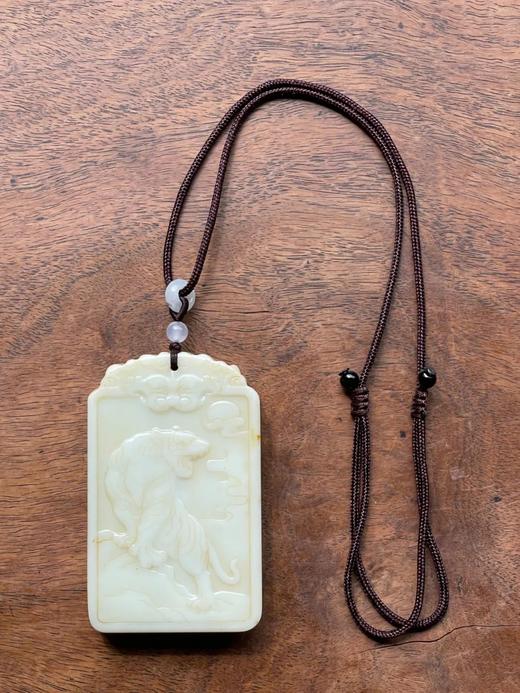 褐皮白玉雕猛虎出山图与诗文长方牌，顺丰包邮 商品图9