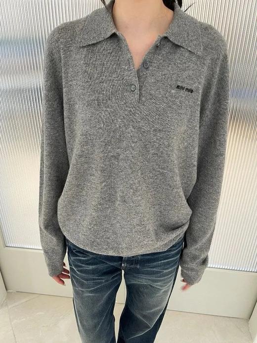 MIU家情侣款翻领羊毛毛衣羊毛衫 商品图3