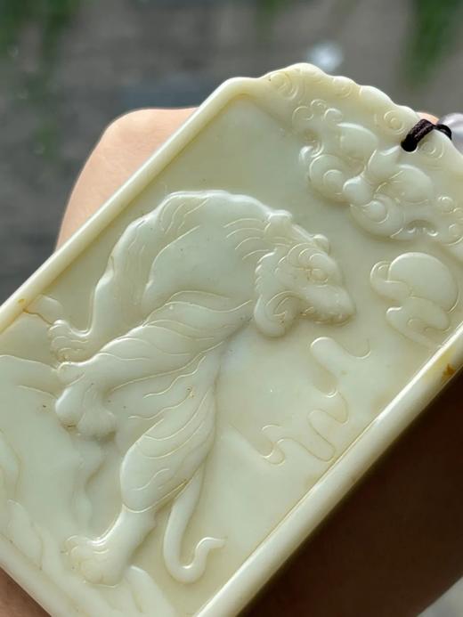 褐皮白玉雕猛虎出山图与诗文长方牌，顺丰包邮 商品图7