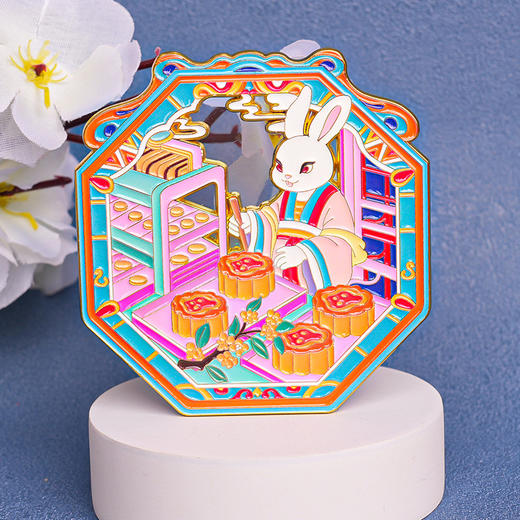 【中秋节金属流沙冰箱贴】广寒宫玉兔捣药嫦娥奔月中国风礼品伴手礼 商品图1