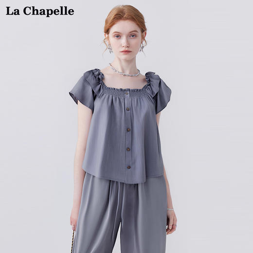 天猫同步【垂感/遮肉/显瘦】拉夏贝尔/La Chapelle松紧抽绳休闲裤女宽松百搭小个子垂感直筒长裤★ 商品图5