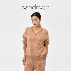 羊绒V领浮线女套衫  SJF97W288N