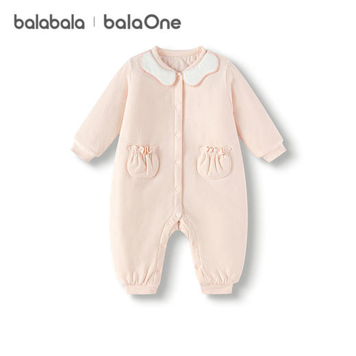 巴拉巴拉balaOne婴儿连体衣宝宝哈衣爬服2025新款加厚甜美精致萌 商品图4