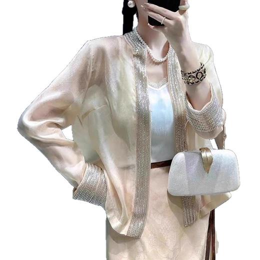 雀说新中式国风女装减龄新款轻薄衬衫轻奢重工防晒衫上衣AL 商品图4