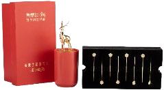 朱炳仁铜 【明星同款】鹤喜欢庆茶礼套装 商品图0