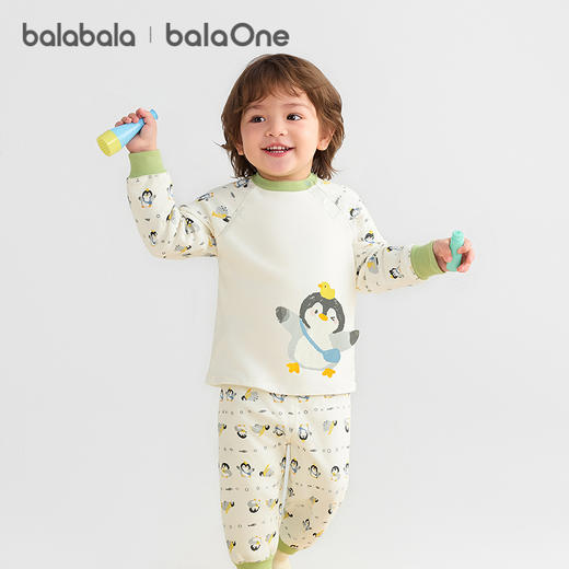 巴拉巴拉balaOne婴儿套装男女童长袖睡衣2025新款秋冬保暖可爱萌 商品图2