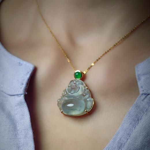 18K金镶嵌翡翠弥勒佛 商品图2