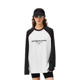 【178元任选3件】FDR官方店 防晒功能性面料撞色哈苏线插肩袖运动长袖T恤秋季上衣