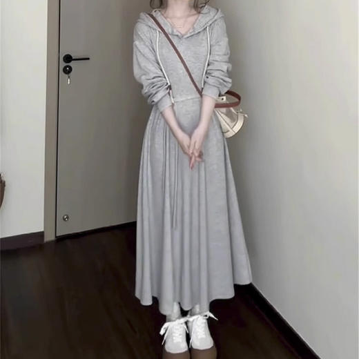 裁缝学苑AH53连帽长袖连衣裙纸样女装新款韩系卫衣长裙子样板图纸 商品图1