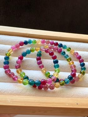 6.2mm多圈彩虹碧玺手串