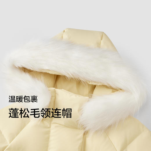 森马羽绒服女长款毛领连帽保暖宽松2024新款冬季三防防风外套百搭 商品图2