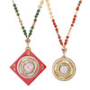 五帝钱 碧玉南红项链圆满喜气小罗盘 商品缩略图0