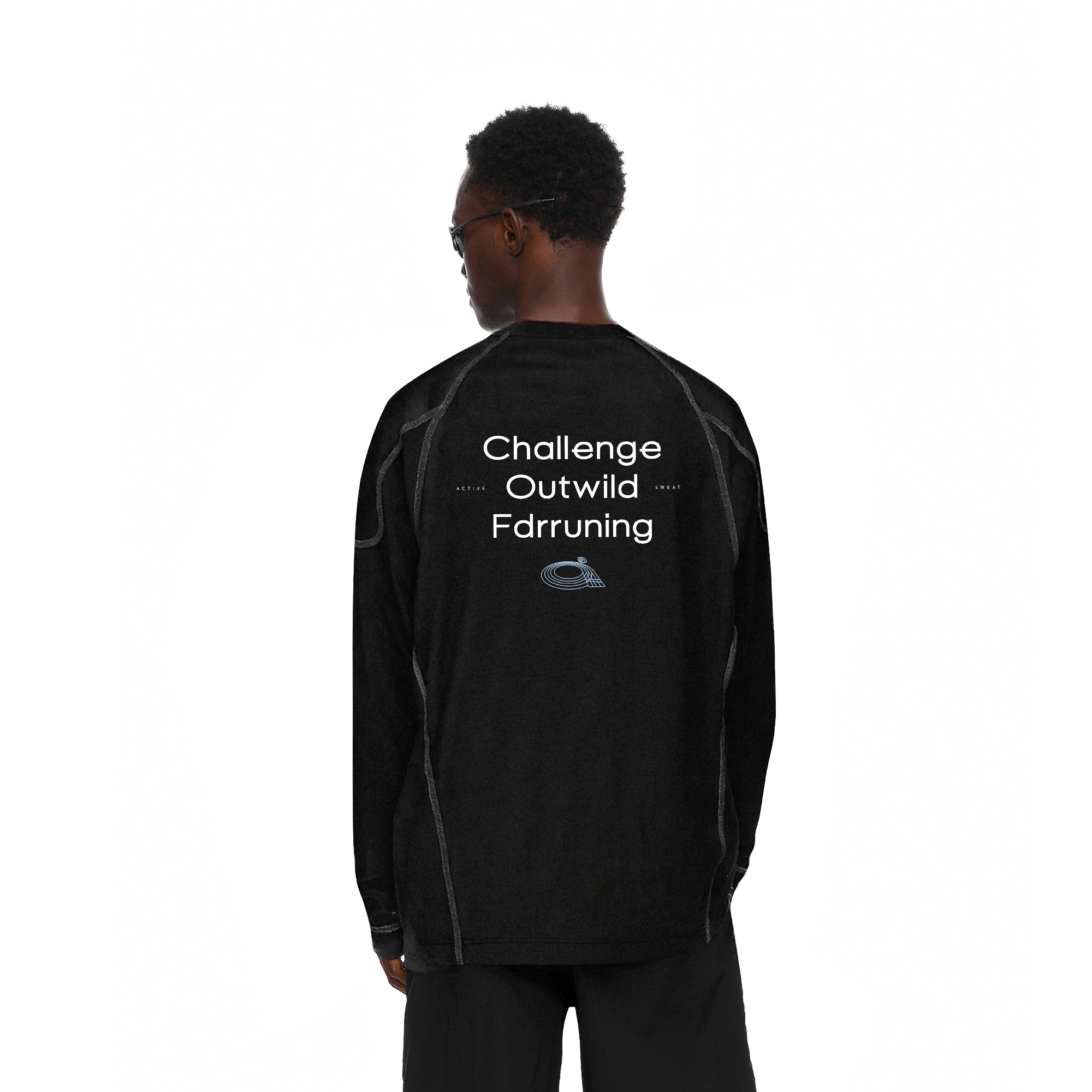 FDR官方店 D的跑道图印花长袖T恤男女秋季圆领宽松情侣装运动上衣