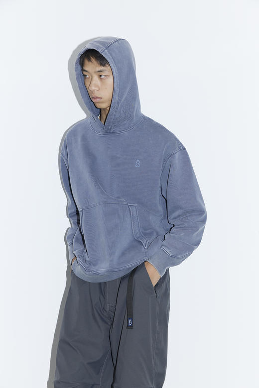 吃茶去chichaqu25重磅洗褪做旧带帽拉链卫衣复古宽松街头休闲运动 商品图0