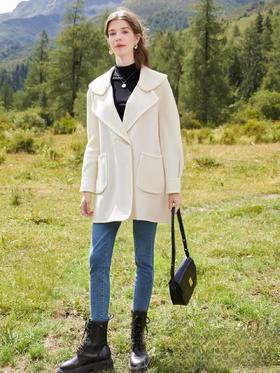 12.12 清货瑕疵介意不要拍，不支持退【高端系列】手工定制3115款80%羊毛➕10%羊绒中款双面尼大衣-喜出