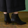 【林栖设计小店】（现货）牛皮革中筒靴复古优雅气质设计感2025秋季新款尖头鞋子女4953078 商品缩略图3
