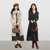 【08/19新品】熙世界黑色碎花V领连衣裙女秋季2025新款法式气质收腰雪纺长裙子 商品缩略图2