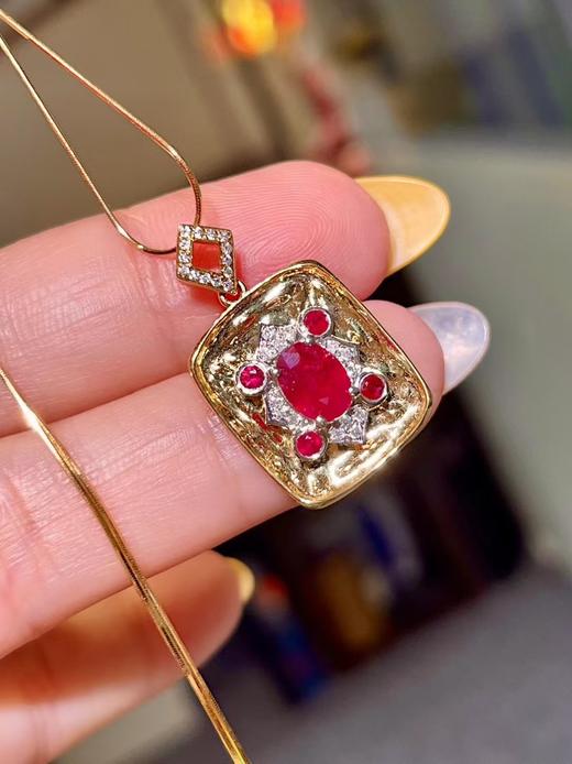 0.96ct刻面红宝石吊坠 商品图1
