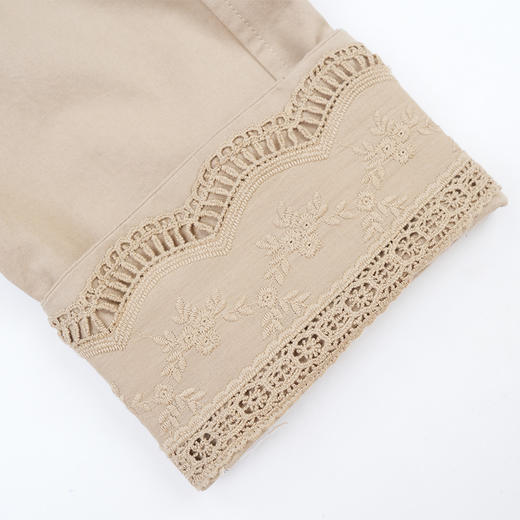 DH25GC866003小个子定制日系简约松弛感拼接袖口绣花单排扣休闲风衣RJ029 商品图7