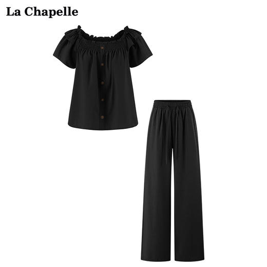 天猫同步【垂感/遮肉/显瘦】拉夏贝尔/La Chapelle松紧抽绳休闲裤女宽松百搭小个子垂感直筒长裤★ 商品图7