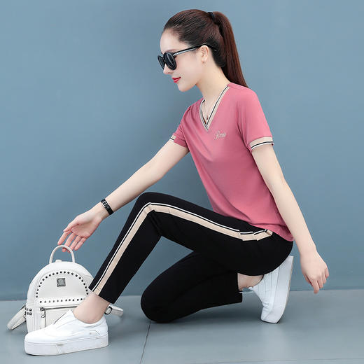 雀说女士纯棉休闲服运动装女新款时尚女装休闲裤AL8989 商品图2