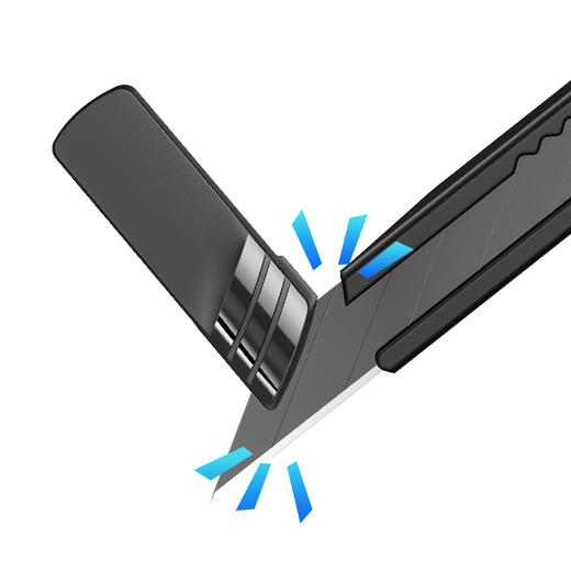 齐心小美工刀 裁纸刀经典金属黑刃美工刀刻刀拆快递小刀袖珍便携 9mm 黑色 1把 商品图4