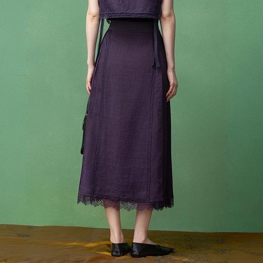 【林栖设计小店】（现货）桑蚕丝香云纱半身裙蕾丝2025秋季国风裙子女T1953300 商品图3