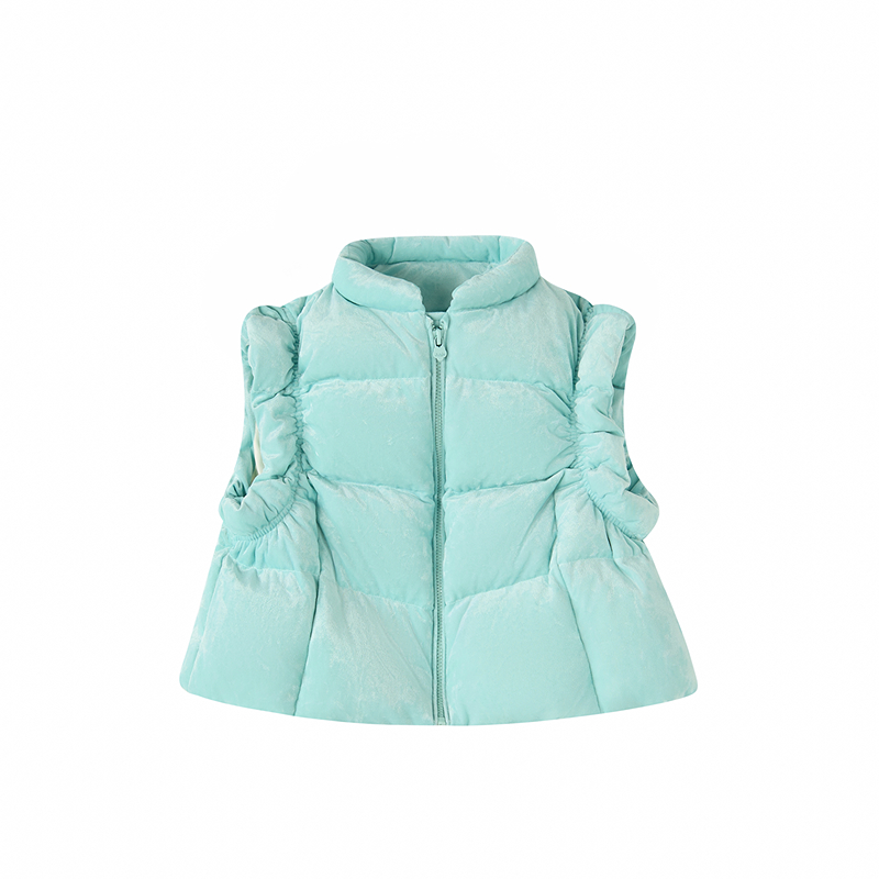 笛莎Deesha 童装女童羽绒马甲2025冬新款女童丝绒羽绒马甲