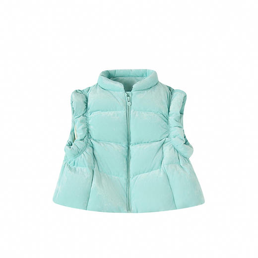 笛莎Deesha 童装女童羽绒马甲2025冬新款女童丝绒羽绒马甲 商品图0