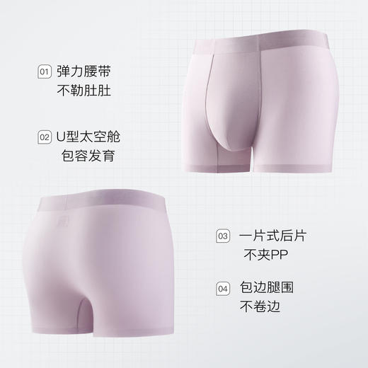 【3条装】夏季薄款无痕冰丝网眼透气平角内裤男舒适大码不夹臀A-2303凉感网孔内裤 商品图2