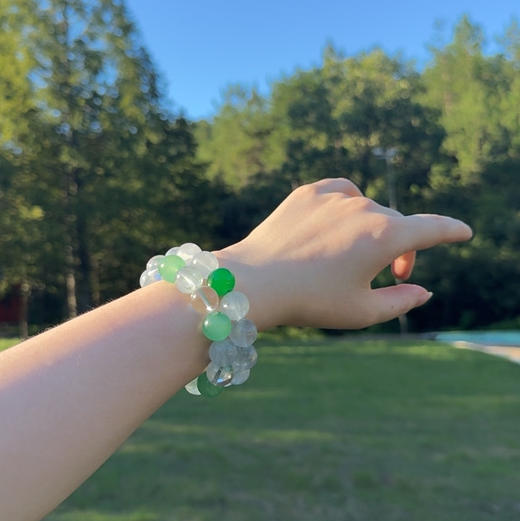 GAONAS非金属玻璃手链雪中春信时尚清丽贵气白手链11606SG 商品图4