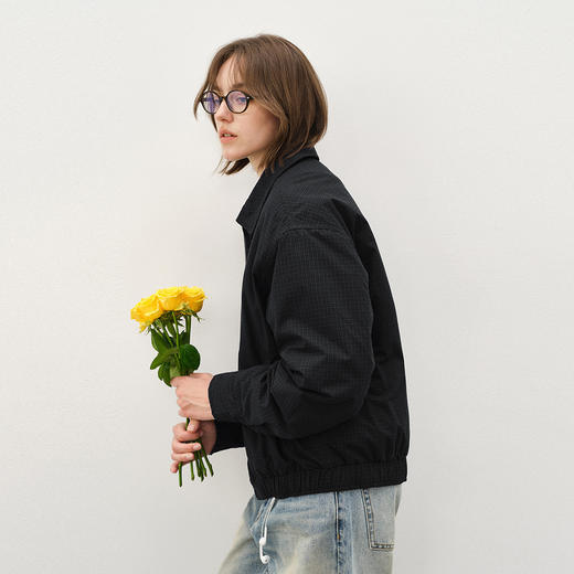 714street美式复古格子外套男2025秋冬款哈灵顿夹克boxy版型棉服 商品图1