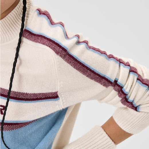 羊绒圆领嵌花女套衫  SJF97W279N 商品图6