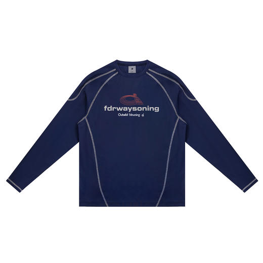 【178元任选3件】FDR官方店 字母跑道印花长袖T恤男女秋季宽松圆领情侣装运动上衣 商品图4