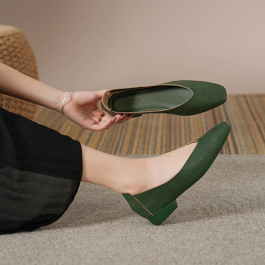 软底新款舒适透气低跟方头浅口单鞋女款软棉平底不磨脚奶奶鞋上班 商品图9