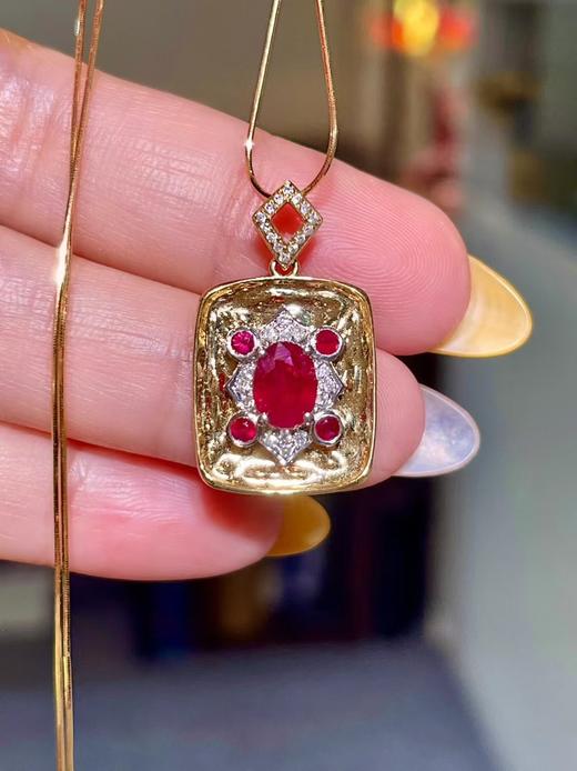 0.96ct刻面红宝石吊坠 商品图0