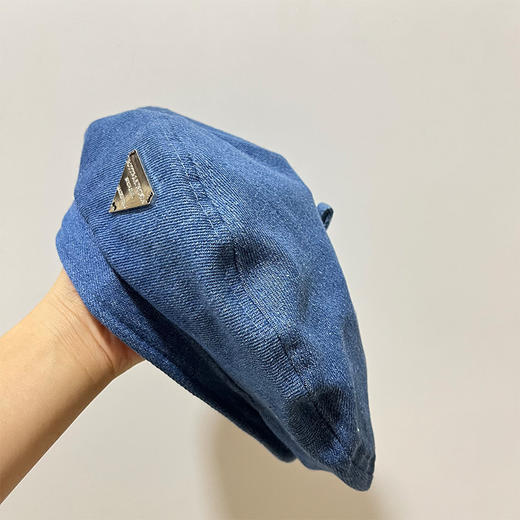 雀说 前进帽春秋季牛仔贝雷帽简约大头围蓓蕾画家帽BL 商品图3