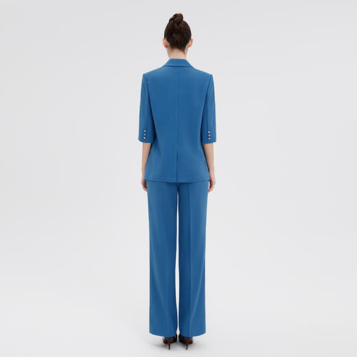 IWY/气质孔雀蓝西装套装休闲宽松主持人上镜职业装酒店经理正装 商品图5