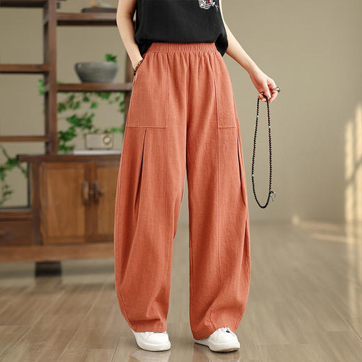 GYH 7359简约高腰松紧灯笼裤复古休闲裤练功裤 商品图4