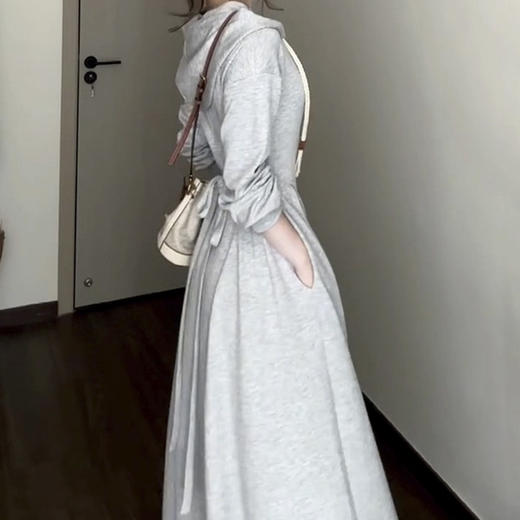 裁缝学苑AH53连帽长袖连衣裙纸样女装新款韩系卫衣长裙子样板图纸 商品图2