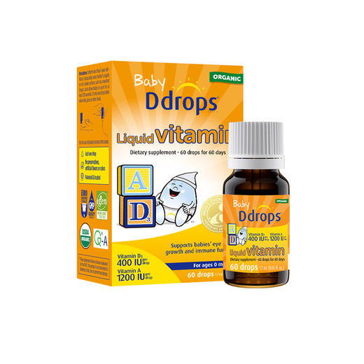 【保税仓】DDROPS婴幼儿维生素A+D滴剂60滴/瓶 商品图0