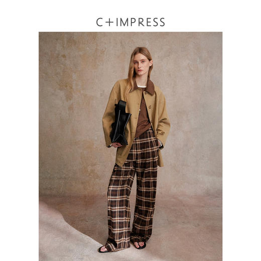 C+IMPRESS/西嘉美式复古巴恩风外套灯芯绒拼接领工装夹克风衣女秋FY2503061 商品图3