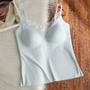 雀说蕾丝性感粉底液吊带小背心女遮肚带胸垫白色内衣外穿内搭上衣ALSL968 商品缩略图8