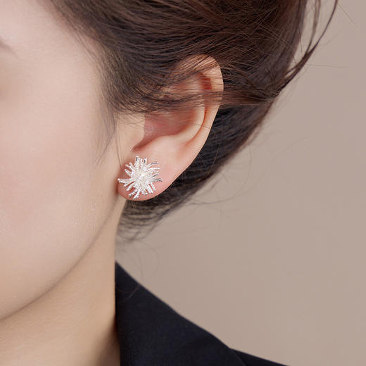 雀说新款前后戴烟花珍珠耳环女小众设计感时尚独特耳钉一款两戴耳饰品AL1092 商品图3