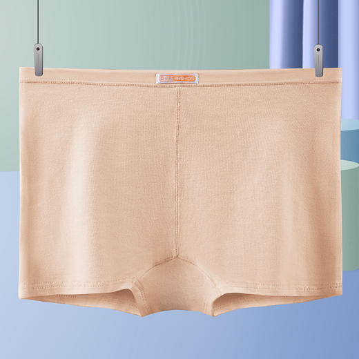 雀说5条装平角女士内裤纯棉四角裤纯棉防走光中腰打底安全裤棉质内裤AL648 商品图4