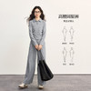 【08/19新品】熙世界灰色休闲套装女2025秋季新款通勤运动翻领上衣阔腿裤两件套 商品缩略图2