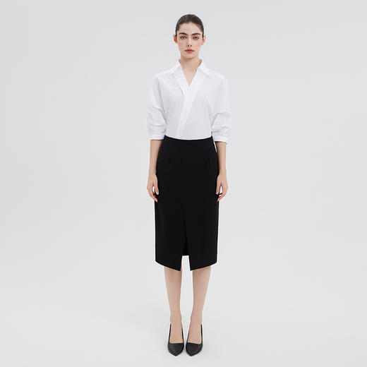 IWY/气质白色职业衬衫女高级感通勤干练衬衣套裙销售接待工作服 商品图3